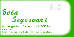 bela segesvari business card